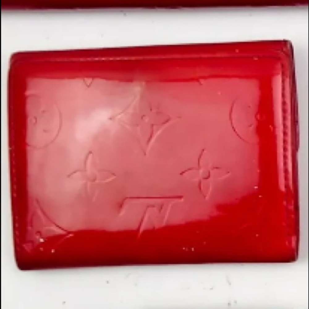 LOUIS VUITTON Vernice Sarah compact orange (ish) red color wallet vintage - Picture 3 of 12